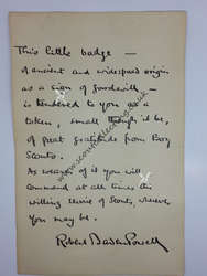 Thanks Badge Letter Pre 1935